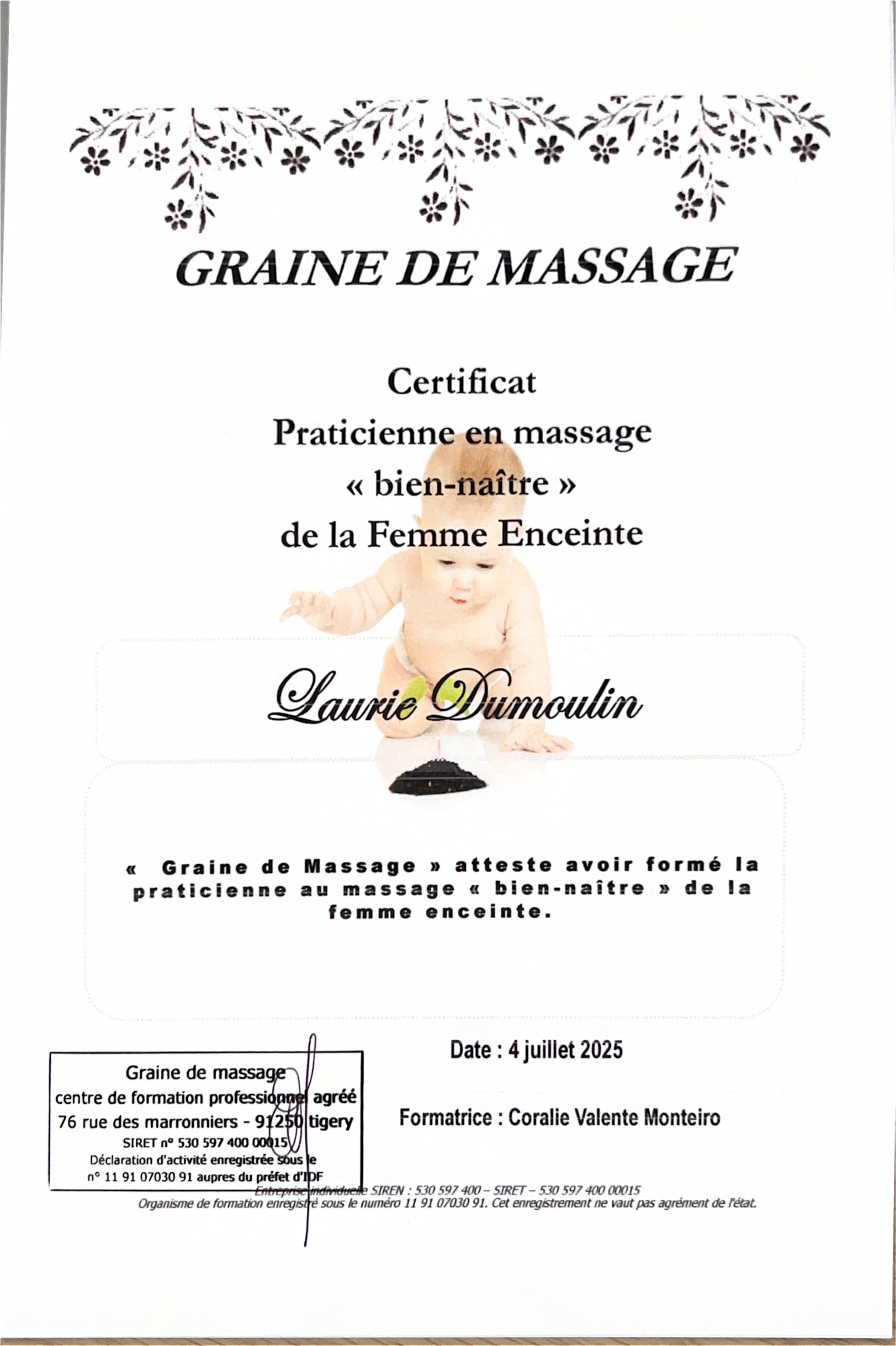 photo diplome Laurie Dumoulin