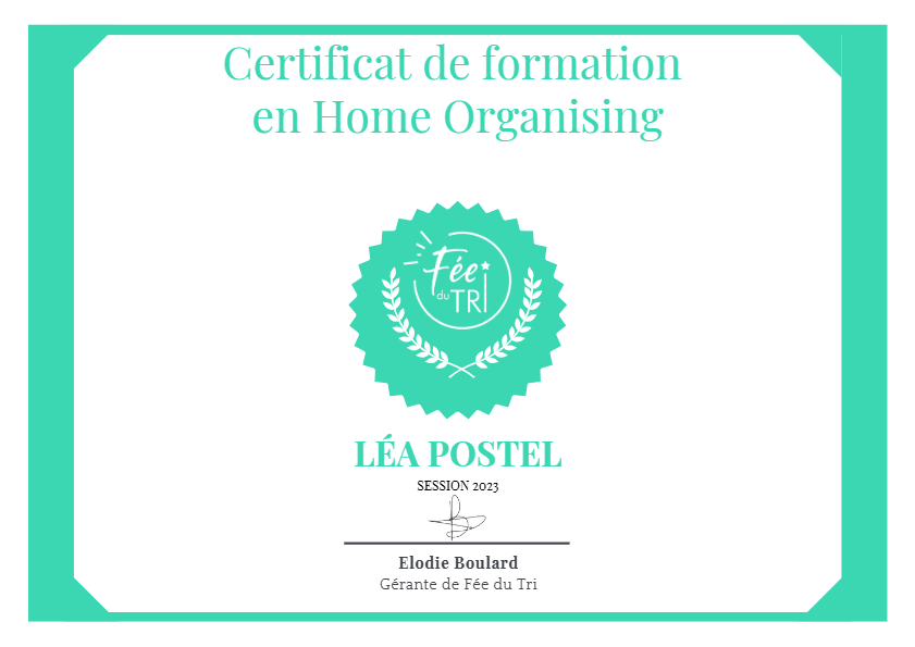 photo diplome Léa Postel Coach d’intérieur