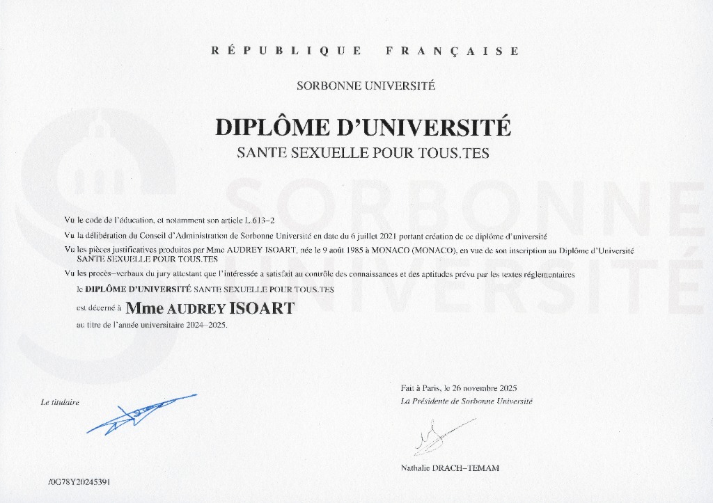 photo diplome Audrey ISOART