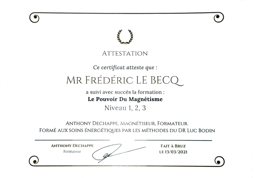 photo diplome Frédéric LE BECQ 
