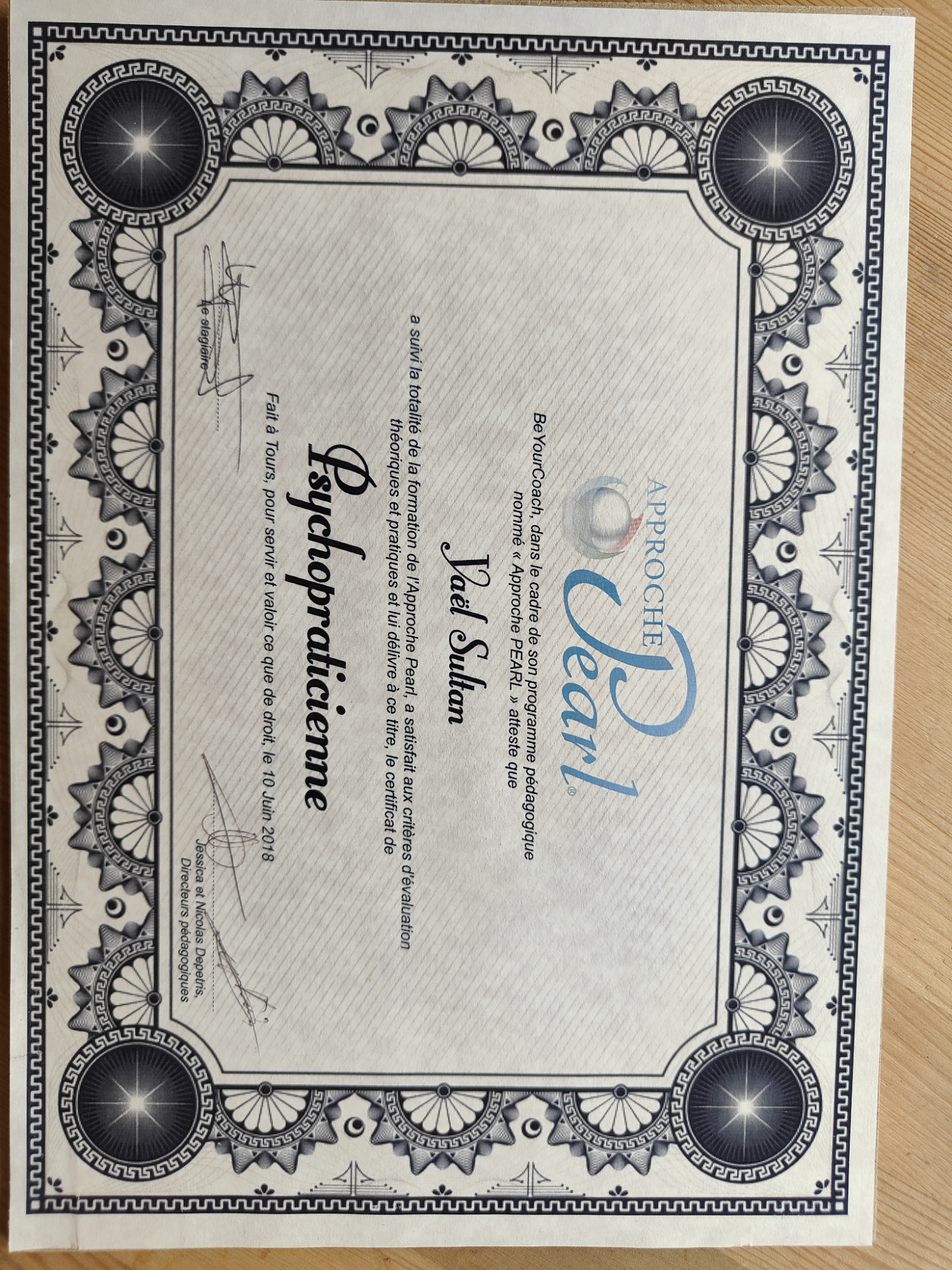 photo diplome Yael Napolitano (Sultan)