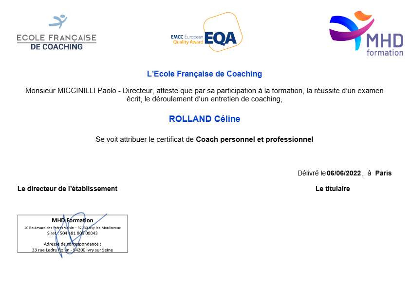 photo diplome Céline Rolland