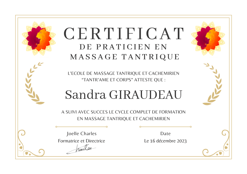 photo diplome Sandra Giraudeau