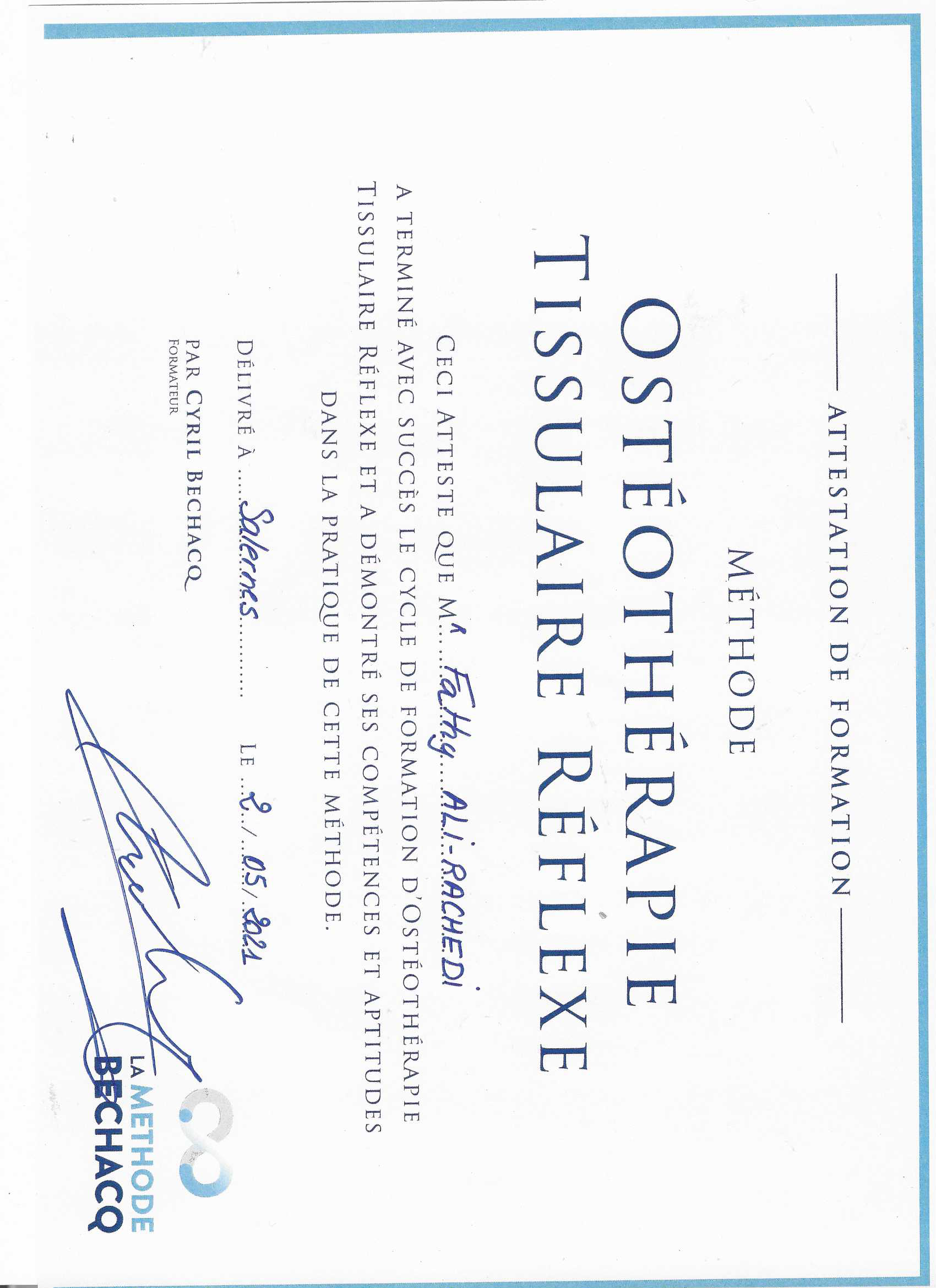 photo diplome Horizon Ostéo