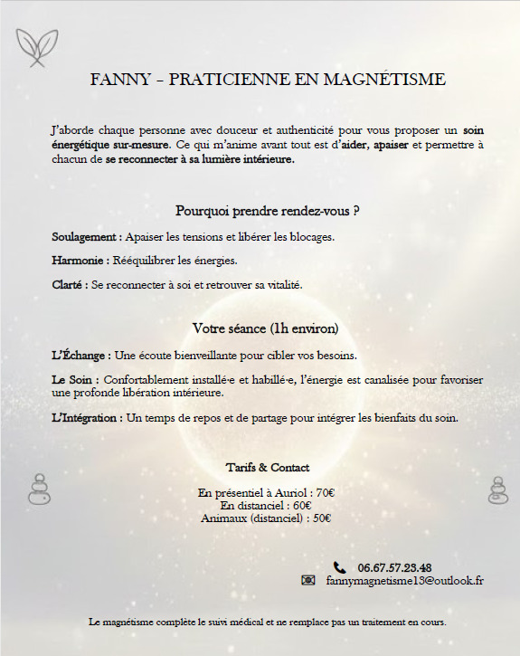 photo seance Fanny Magnétisme