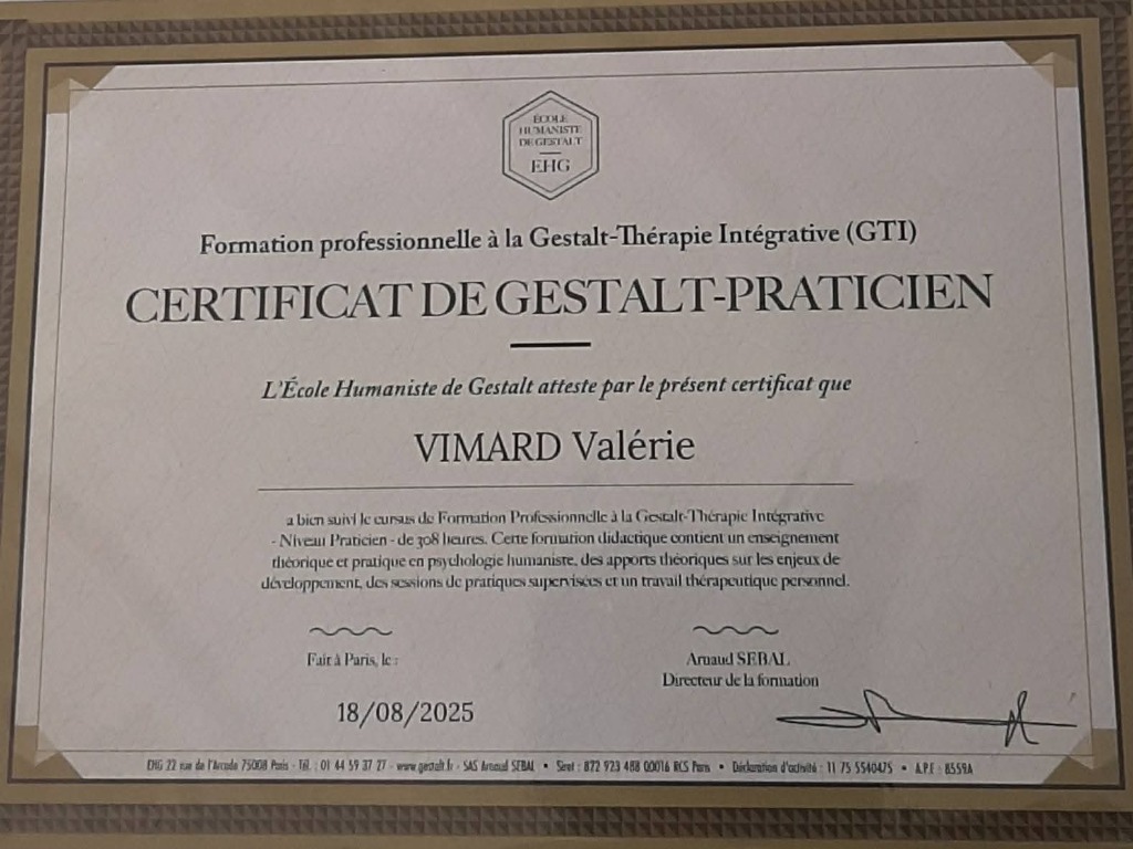 photo diplome Valérie VIMARD