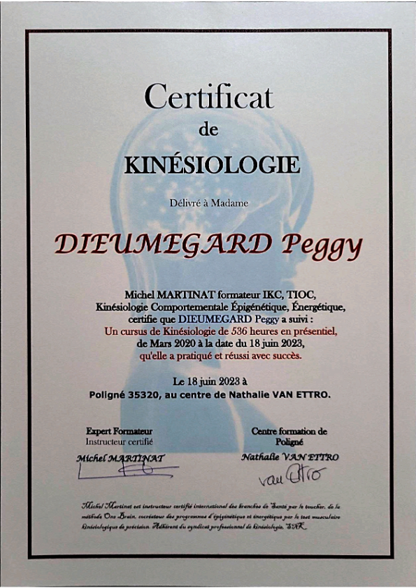 photo diplome Peggy DIEUMEGARD