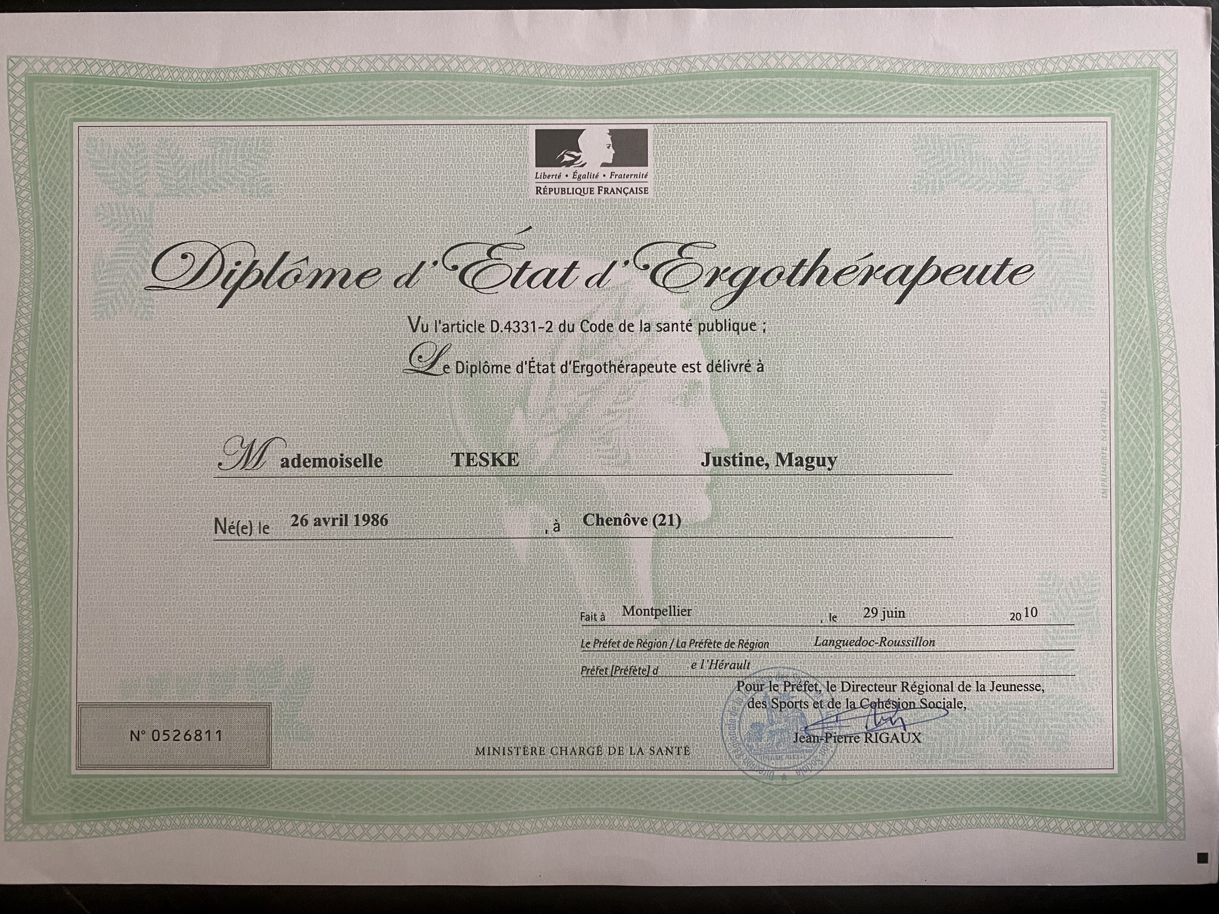 photo diplome Justine Teské