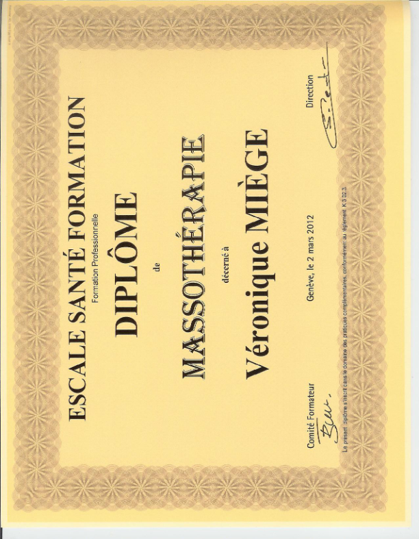 photo diplome Véronique Miège VITALÂM-BIEN-ÊTRE