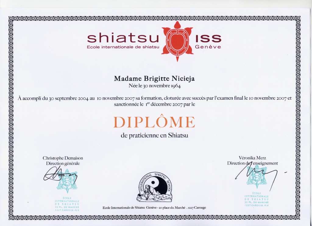 photo diplome Pause shiatsu