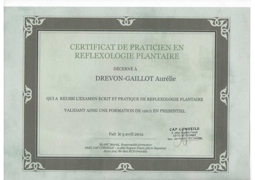 photo diplome Auélie DREVON-GAILLOT