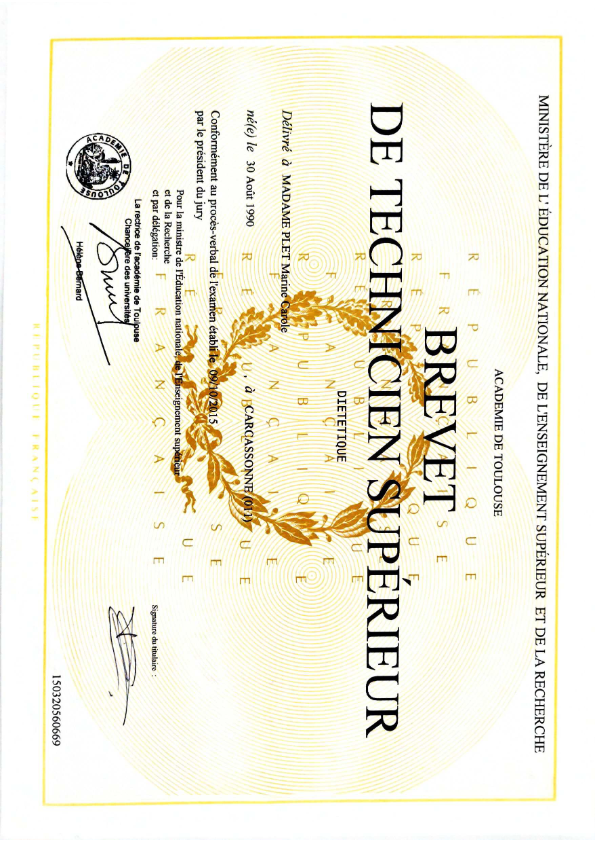 photo diplome Marine PLET