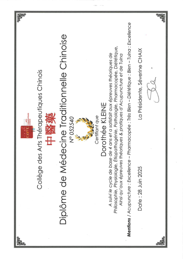 photo diplome Dorothée Kleine