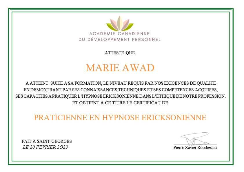 photo diplome Marie Ame