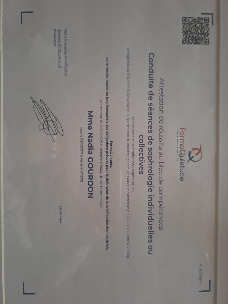 photo diplome Nadia Gourdon