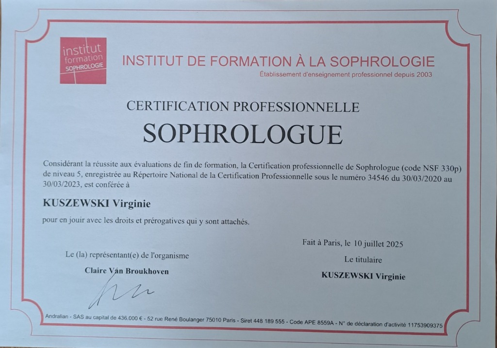 photo diplome Virginie KUSZEWSKI 