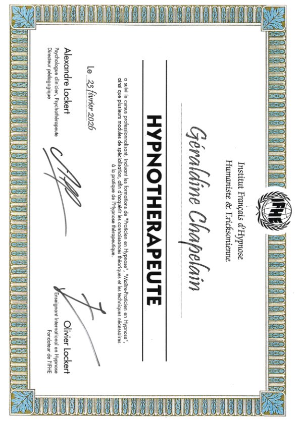 photo diplome Géraldine Chapelain