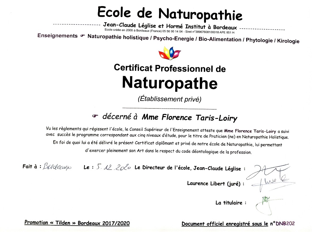 photo diplome Florence Taris-Loiry