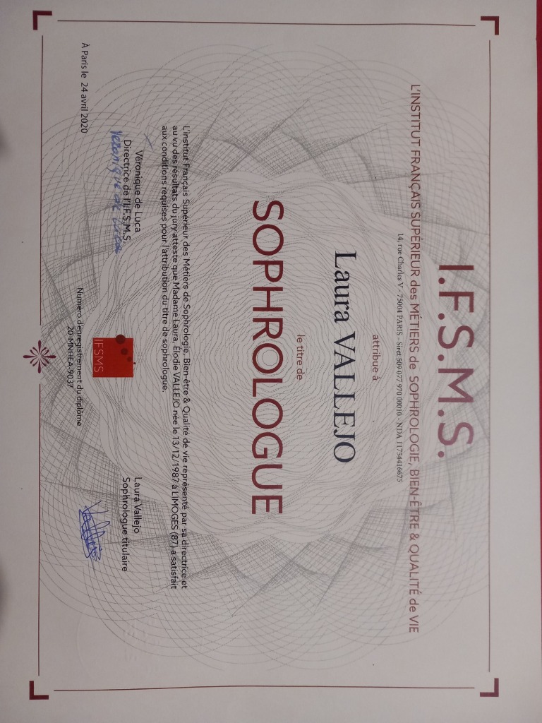 photo diplome Sophrol’aura