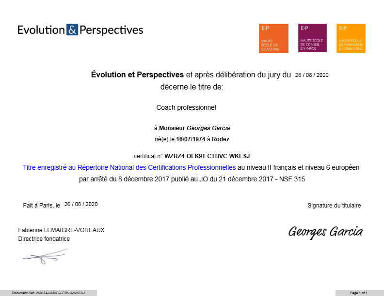 photo diplome Georges Garcia