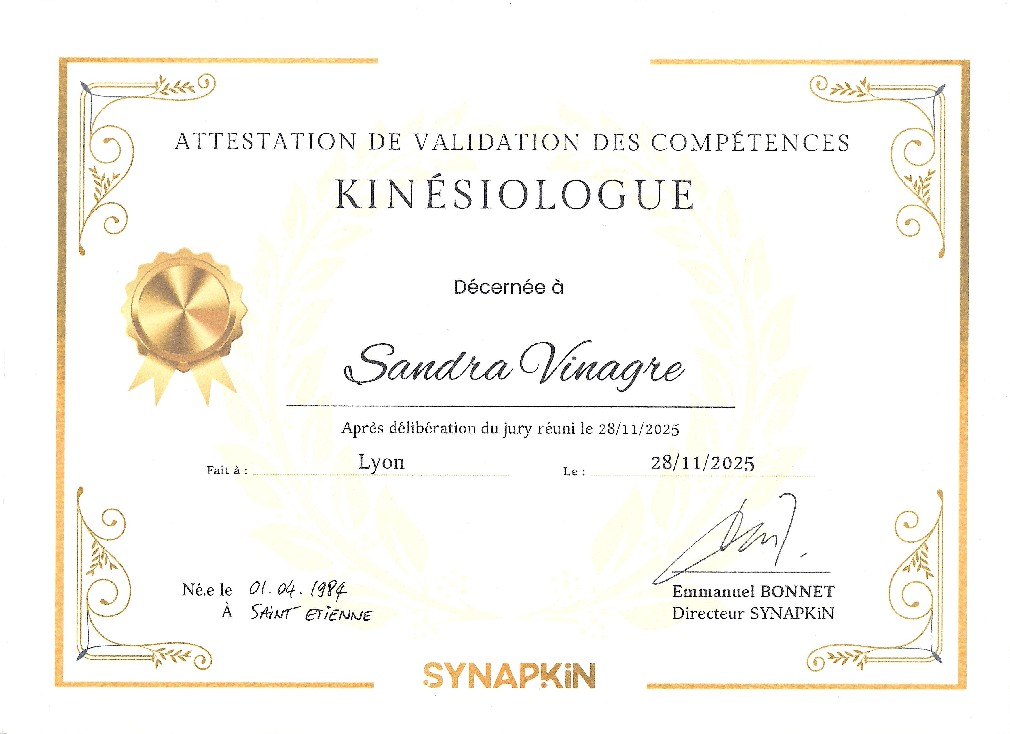 photo diplome Sandra Vinagre