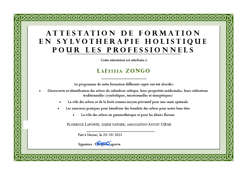 photo diplome D’Âme à Âme