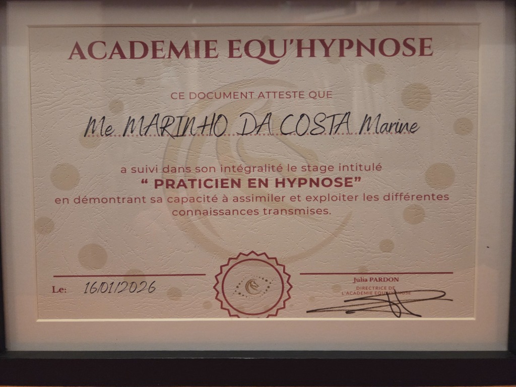 photo diplome Equ’hypnose 43
