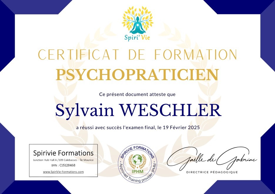 photo diplome Sylvain Weschler