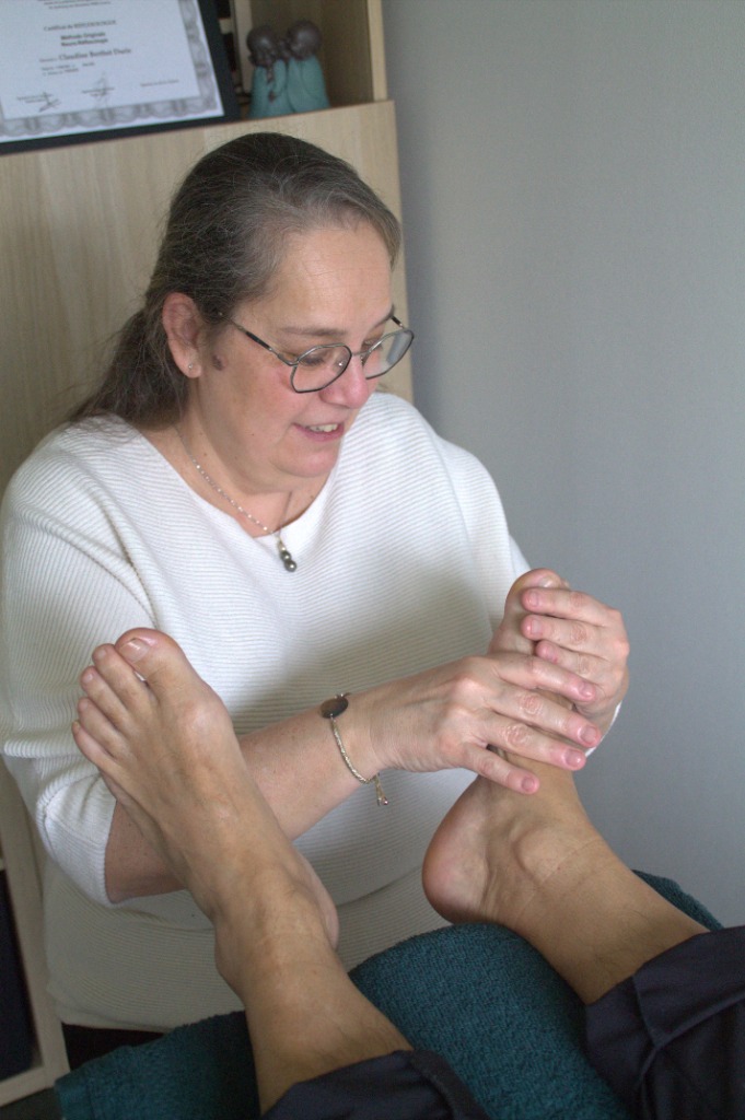 photo seance Claudine BERTHET DURIS Réflexologie