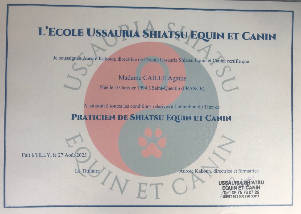 photo diplome Atana Shiatsu