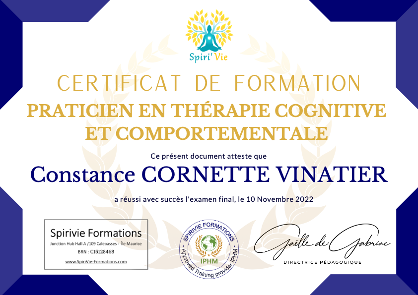 photo diplome Constance Cornette Vinatier