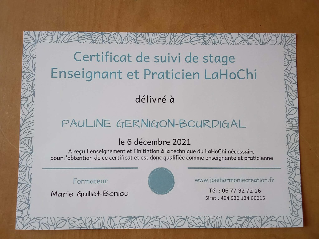 photo diplome Harmonie by Pauline