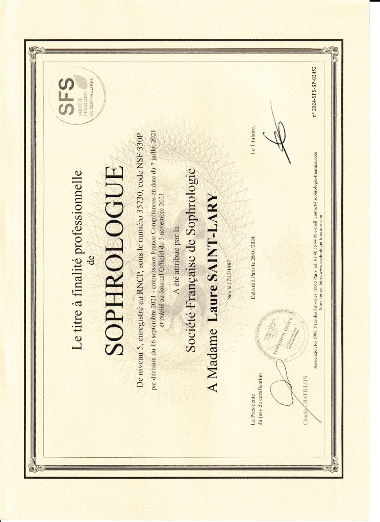 photo diplome Laure Saint-Lary