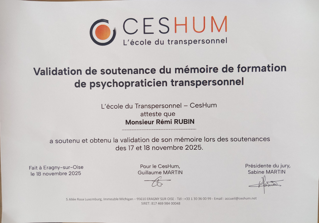 photo diplome Renouveauversois RUBIN rémi