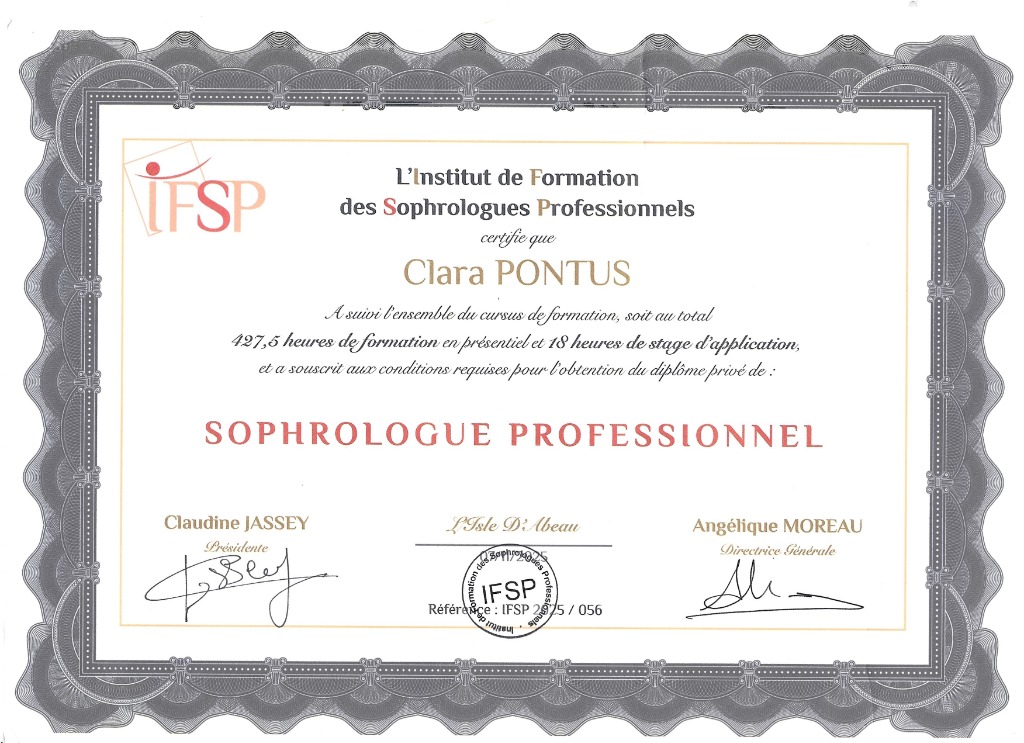 photo diplome Clara PONTUS