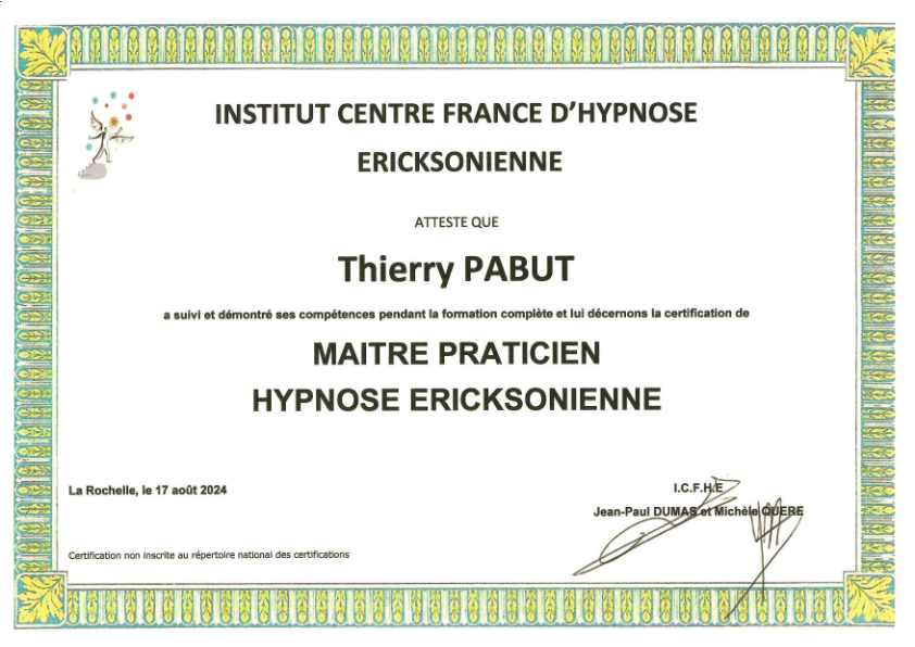 photo diplome Thierry PABUT