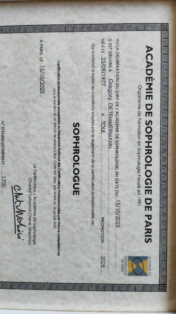 photo diplome Gregory De temmermann