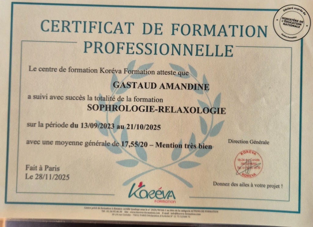 photo diplome Amandine GASTAUD - Libert’Toi