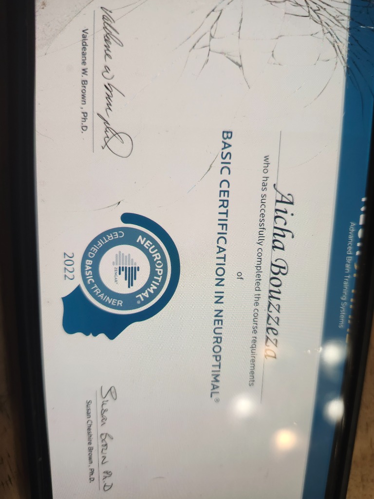 photo diplome Yazida Ancestrale Coach/aicha Dallech