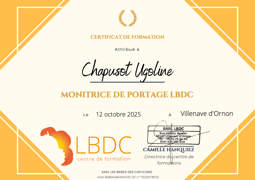 photo diplome Ugoline La Doula