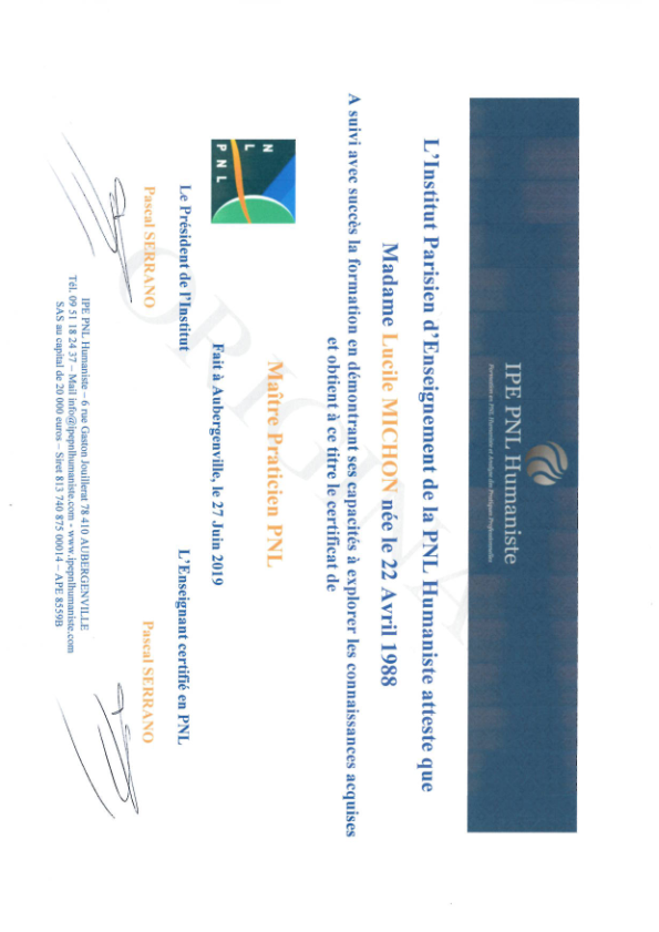 photo diplome Lucile Carlos - Elles&Co