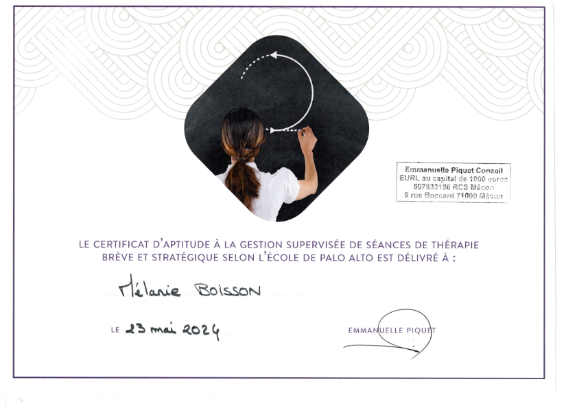 photo diplome Mélanie BOISSON