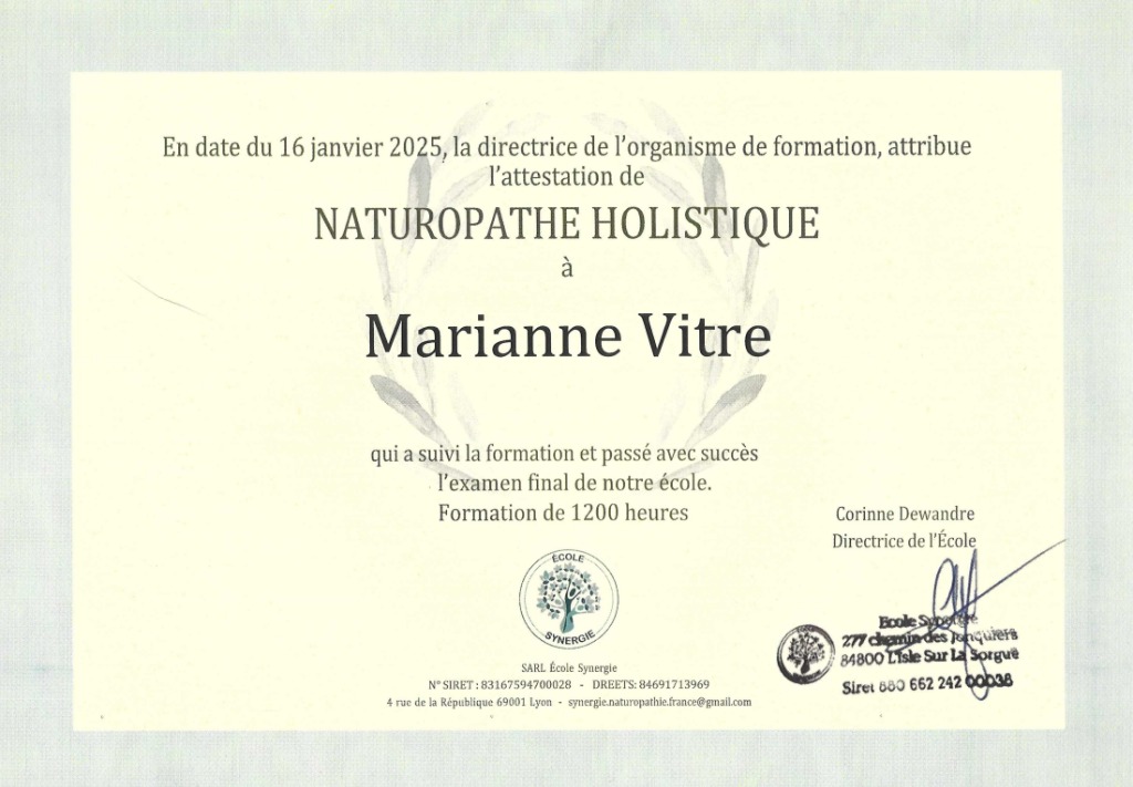 photo diplome Marianne Vitre