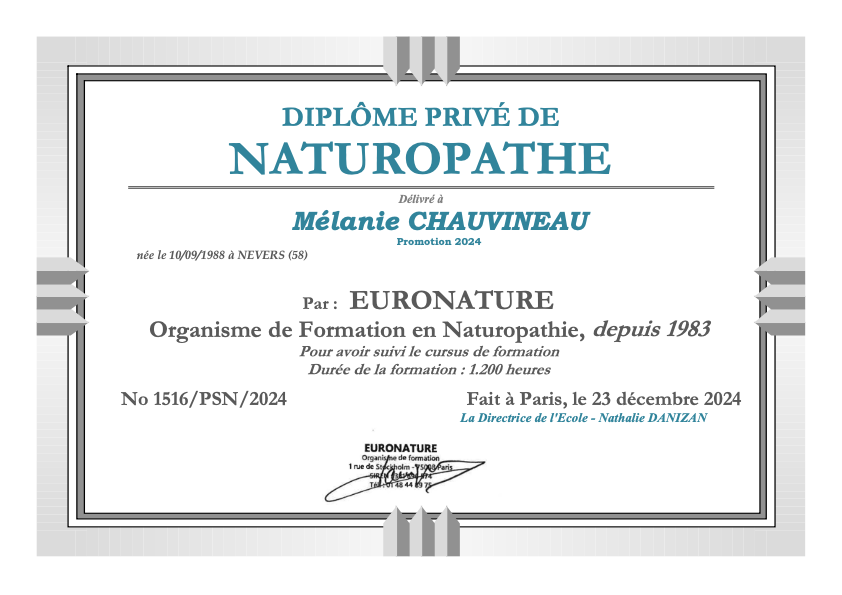 photo diplome Mélanie CHAUVINEAU