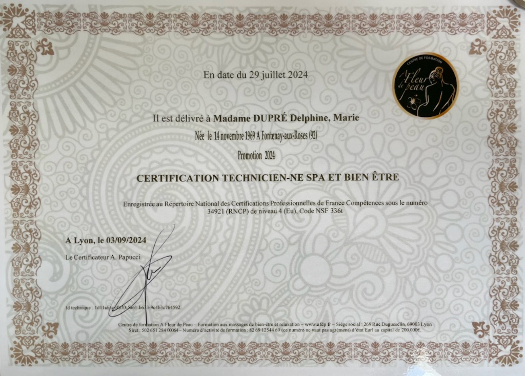 photo diplome D’Ailes Fines Mains Sages