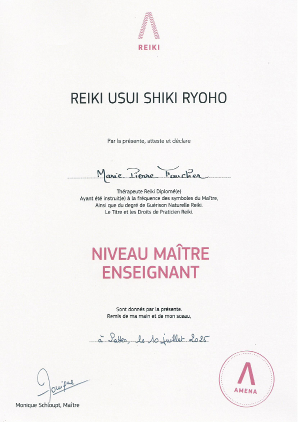 photo diplome Marie-Pierre L’Eveil en Soi