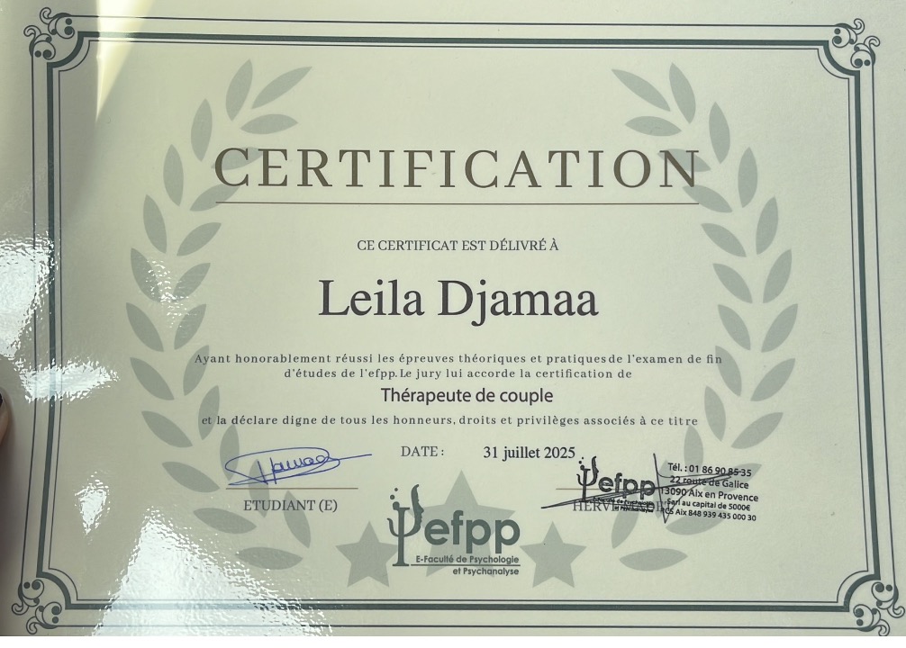 photo diplome Leila Djamaa