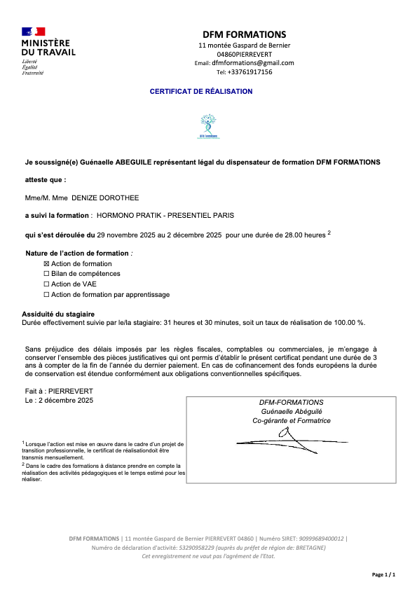 photo diplome DOROTHEE DENIZE