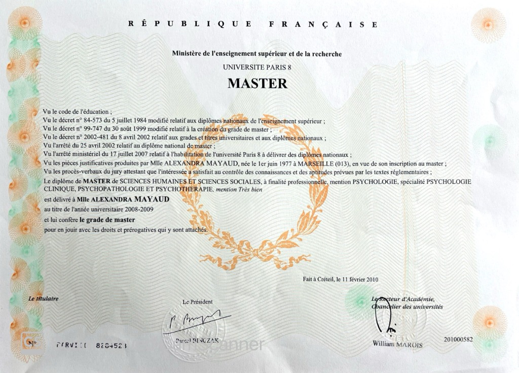 photo diplome Alexandra MICHEL