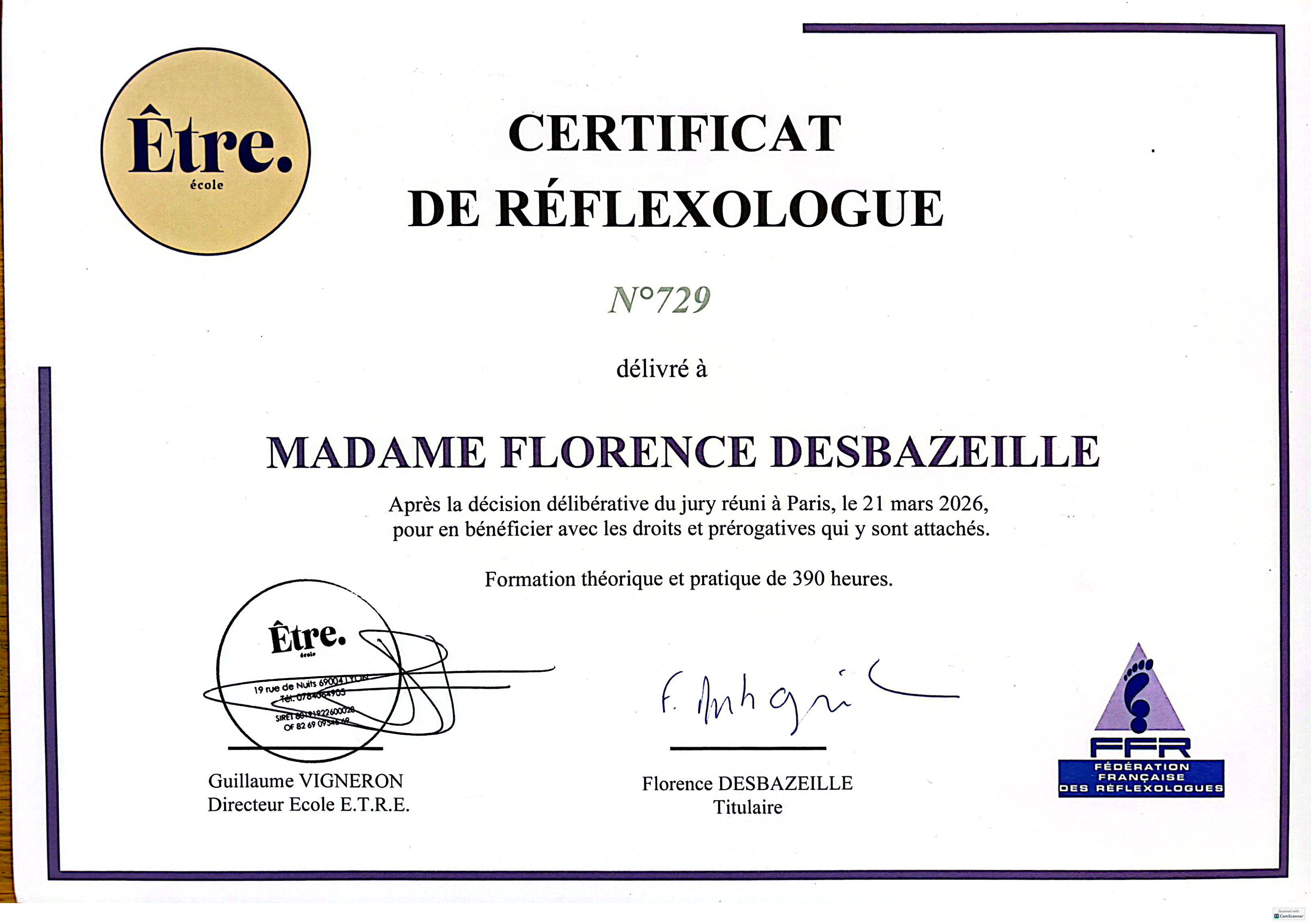 photo diplome Florence Desbazeille 